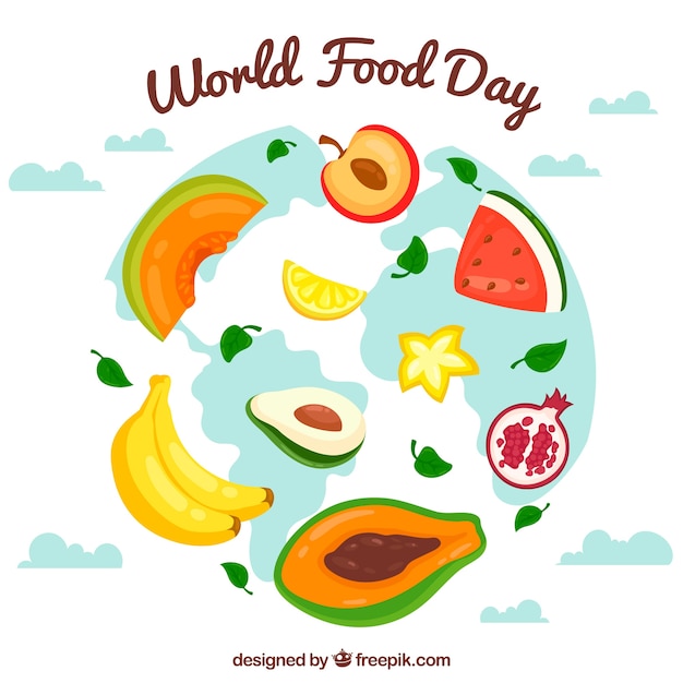 World food day background with fruit