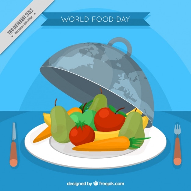 World food day background with healthy fruit