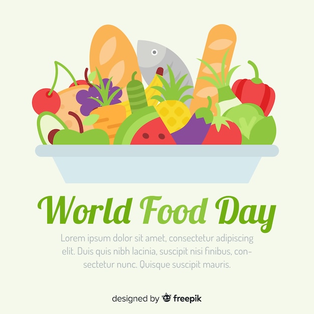 Бесплатное векторное изображение Всемирный день питания