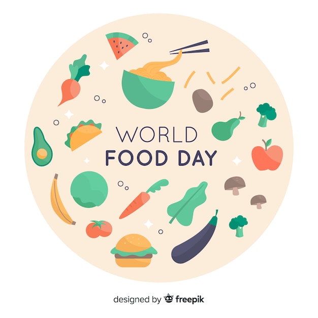 Free vector world food day concept in flat design