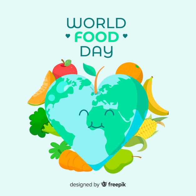 World food day concept with flat design background