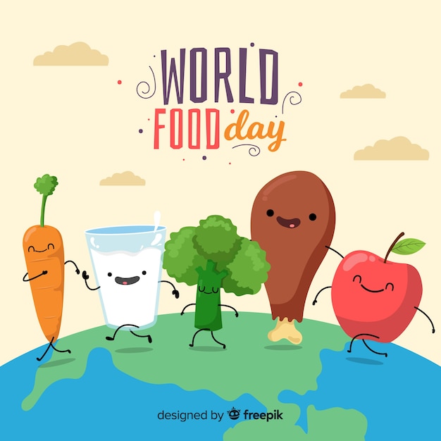 World food day concept with flat design background