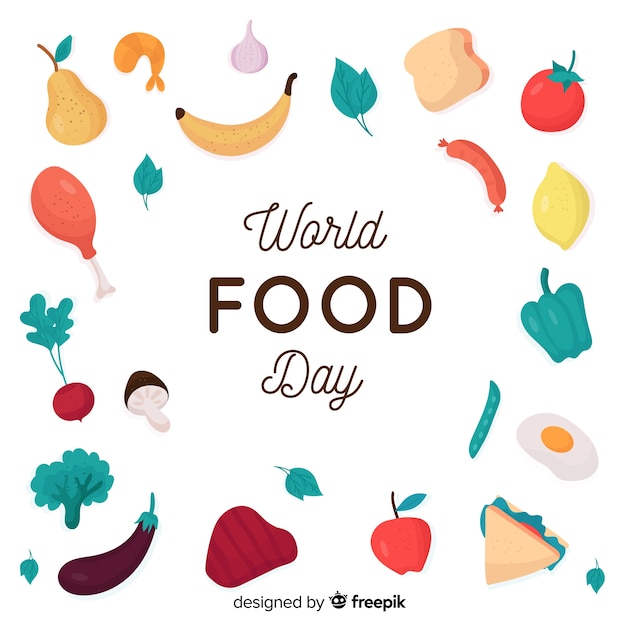 World food day concept with flat design background