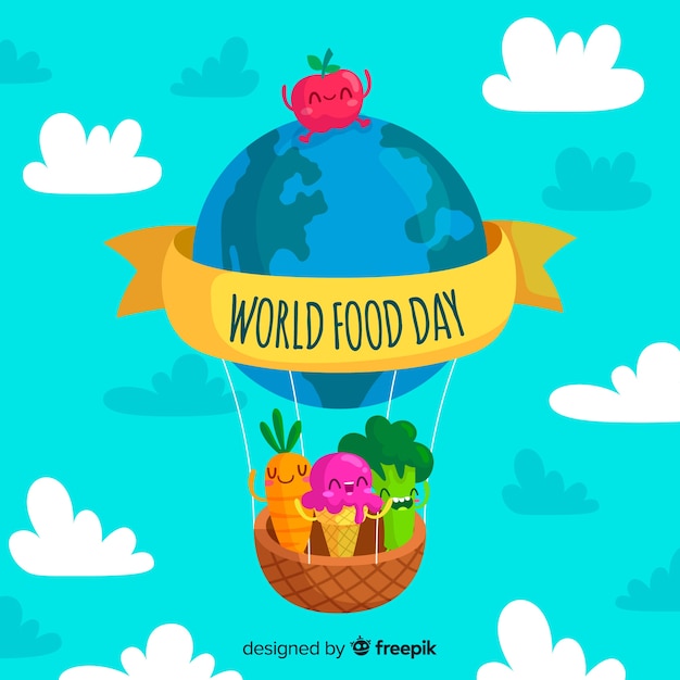 World food day concept with flat design background