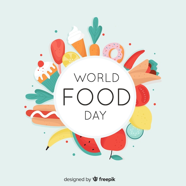 World food day concept with flat design background