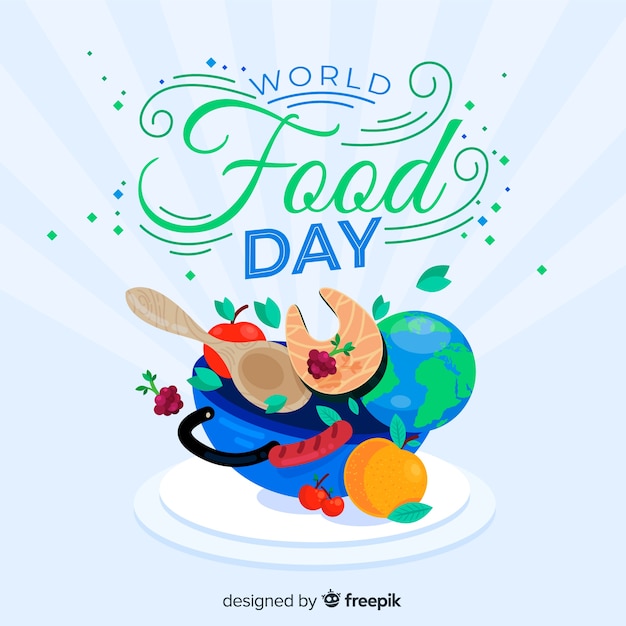 World food day concept with flat design background