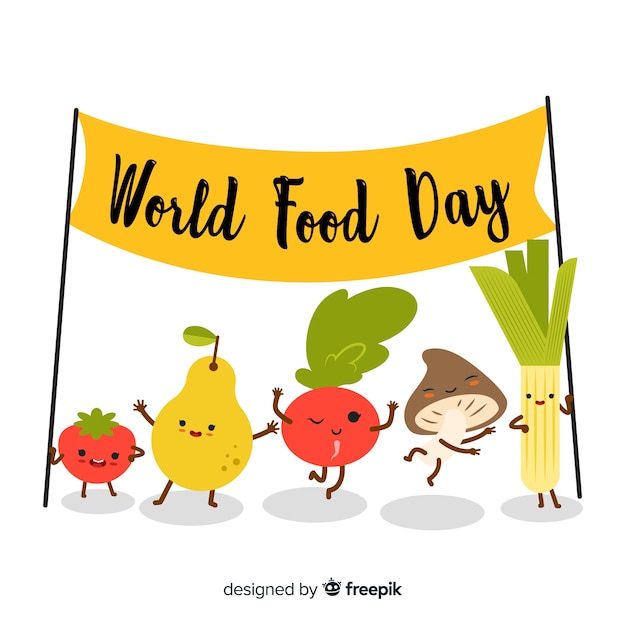 Free vector world food day concept with flat design background