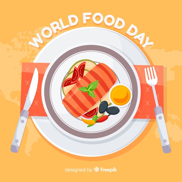 Всемирный день продовольствия концепция с плоским дизайн фона