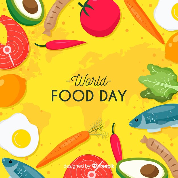 World food day concept with flat design background