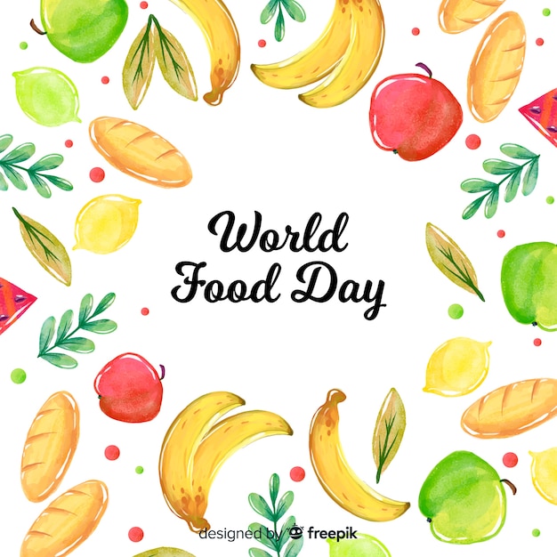 수채화 배경으로 세계 음식의 날 개념