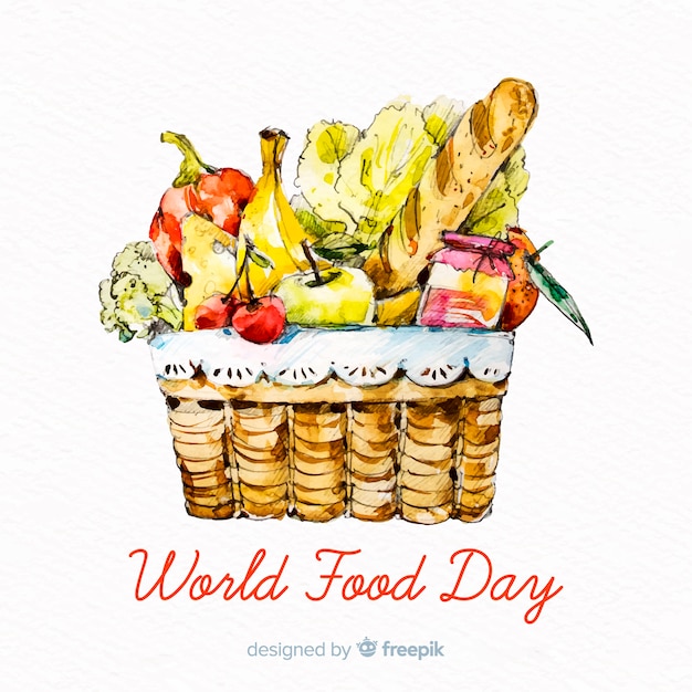 World food day concept with watercolor background