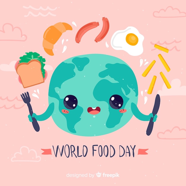 World food day cute flat design