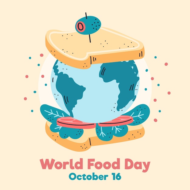 World food day earth as a sandwich