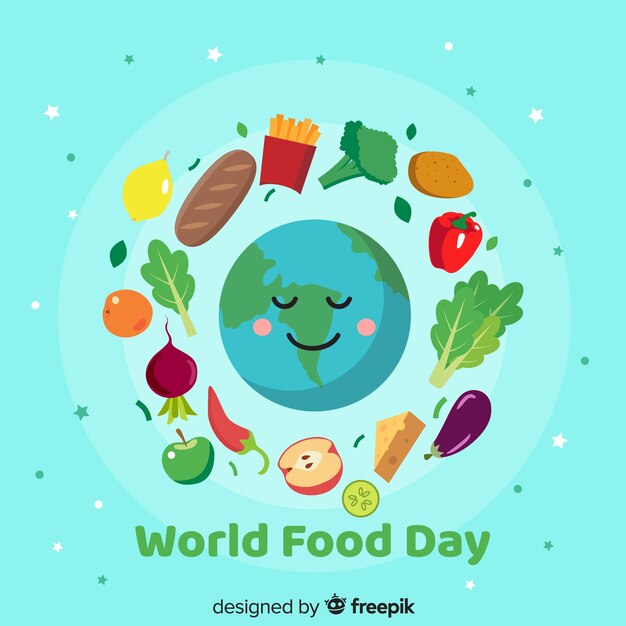 Всемирный день еды в плоском дизайне