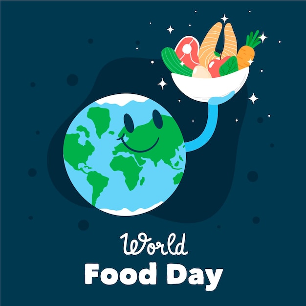 Free vector world food day hand-drawn design