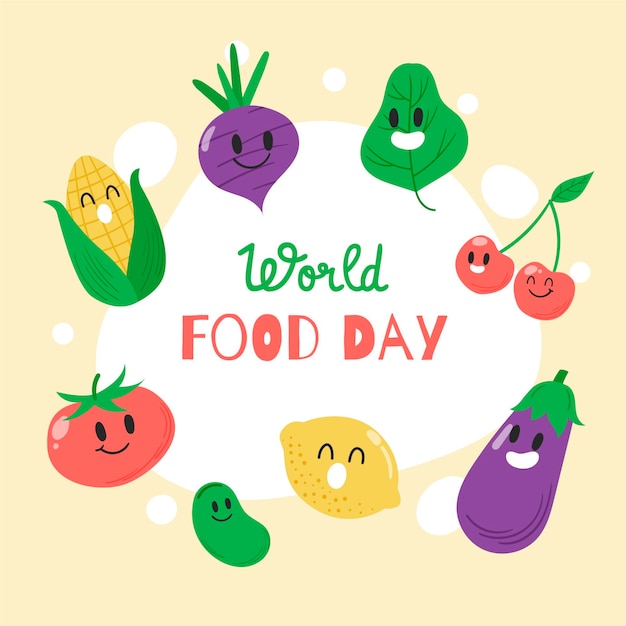 Free vector world food day hand-drawn theme