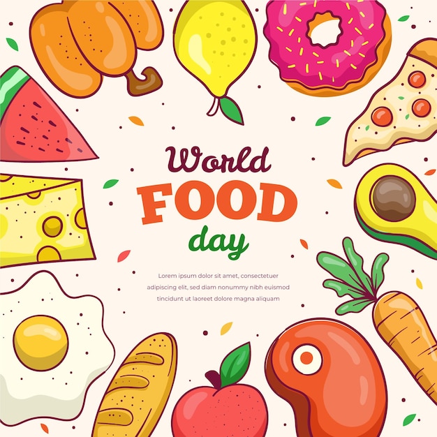 Free vector world food day hand-drawn