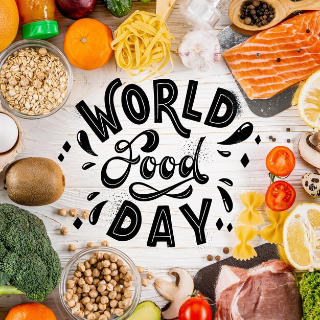 World food day lettering concept