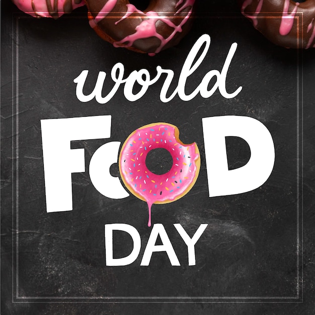 Free vector world food day lettering design