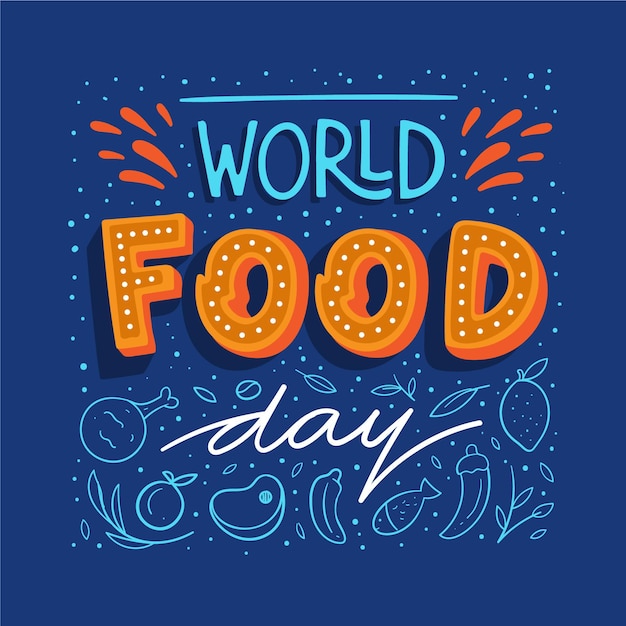 Vettore gratuito lettering della giornata mondiale dell'alimentazione