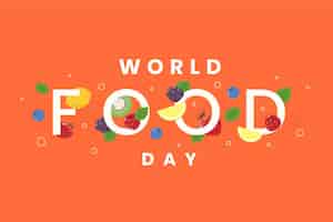 Бесплатное векторное изображение Всемирный день еды на оранжевом фоне