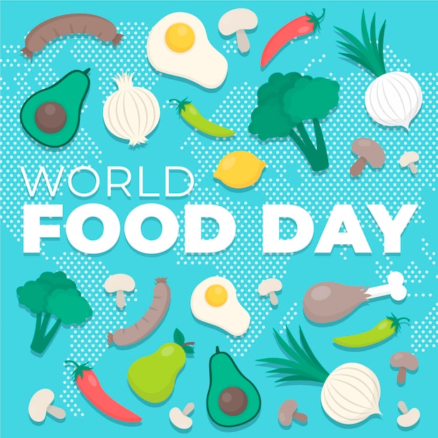 Vettore gratuito tema della giornata mondiale dell'alimentazione