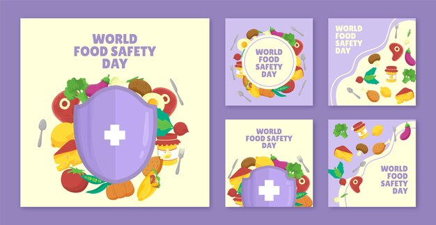 World food safety day hand drawn ig post collection