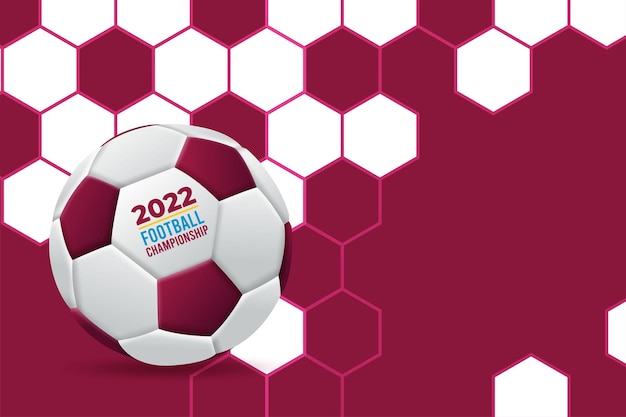 リアルな3dサッカーボールを備えたワールドサッカーカップ2022
