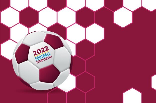 World football cup 2022 with realistic 3d soccer ball