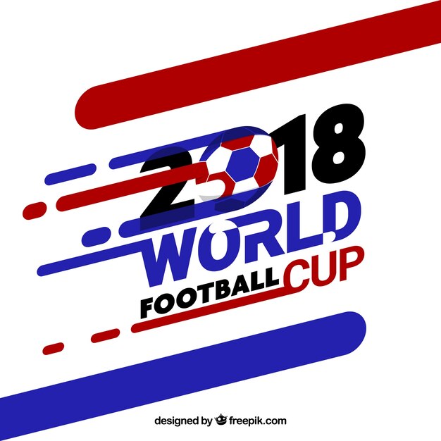World football cup background with abstract shapes in flat style