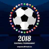 Free vector world football cup background with ball