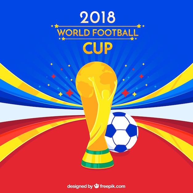 Free vector world football cup background with trophy