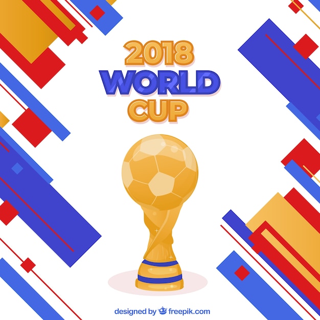 Free vector world football cup background with trophy