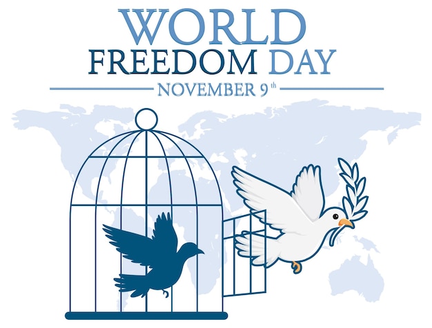 Vettore gratuito banner per la giornata mondiale della libertà