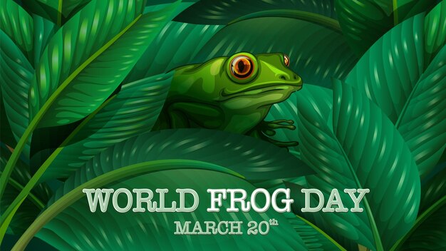 Free vector world frog day celebration illustration