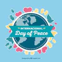 Free vector world globe, ribbon and peace drawings