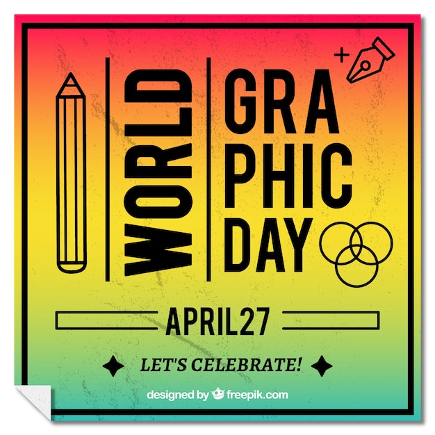 Free vector world graphics day background in flat style