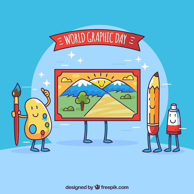 मुफ़्त वेक्टर world graphics day background with cartoons
