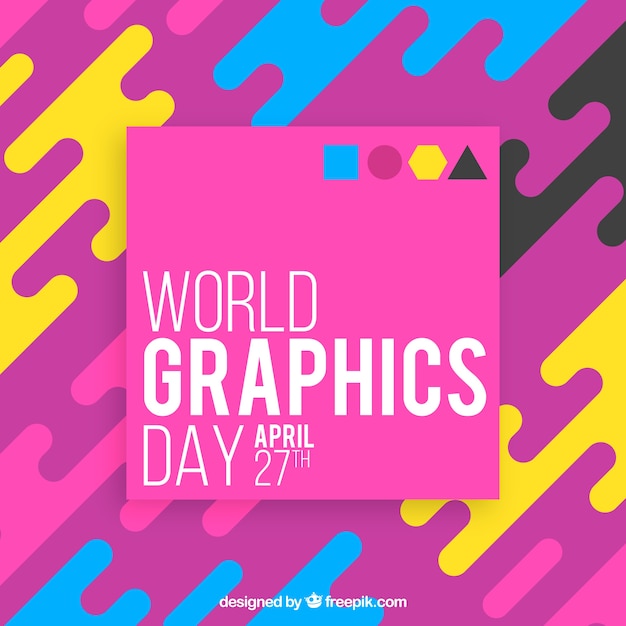 Free vector world graphics day background with flat colors