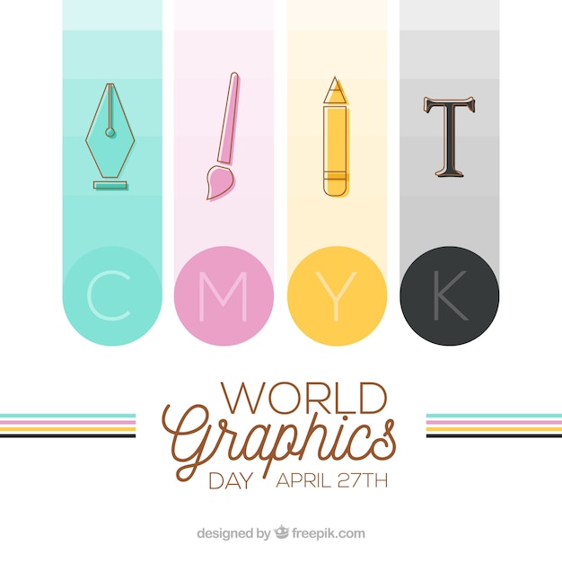 World graphics day background with tools