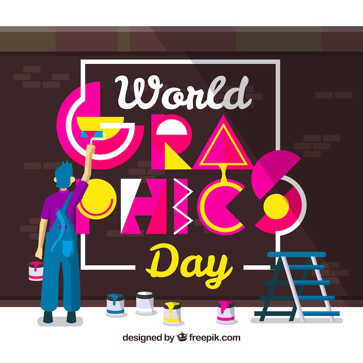 Free Vector world graphics day background with typography
