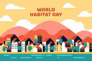 Free vector world habitat day flat design