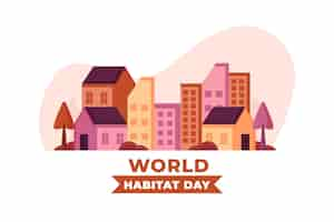 Free vector world habitat day illustration celebration