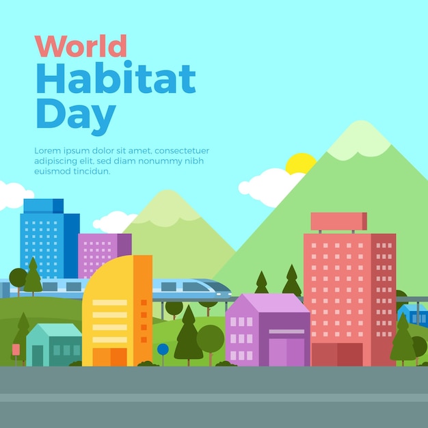 World habitat day illustration