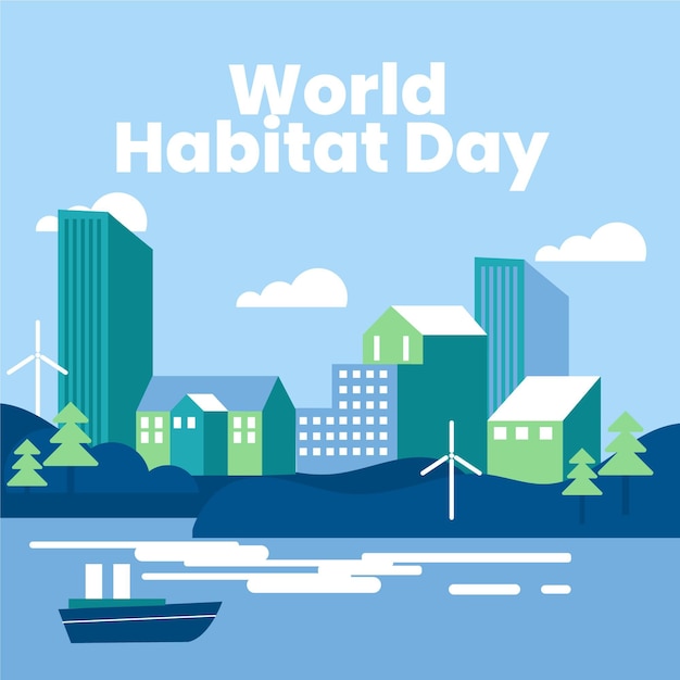 Free vector world habitat day