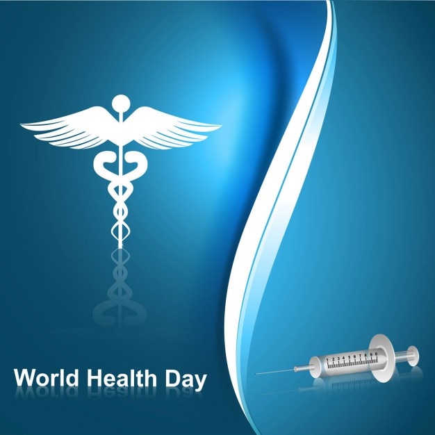World health day abstract background with symbol and syringe