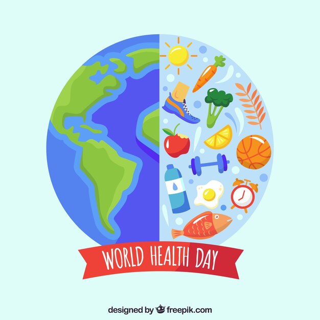World health day background in flat style