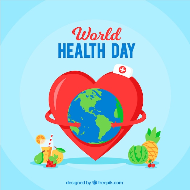 Всемирный день здоровья в плоском стиле