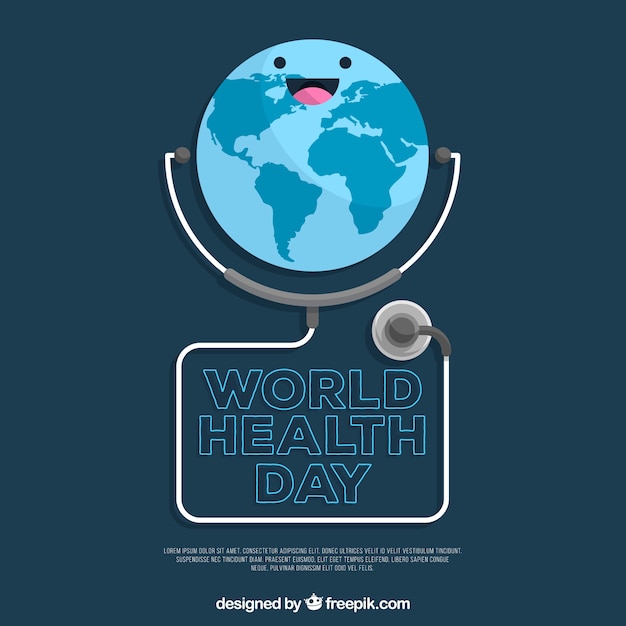 Free vector world health day background with stethoscope in flat style