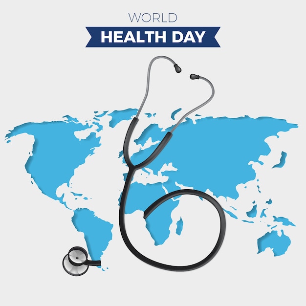 World health day background with stethoscope
